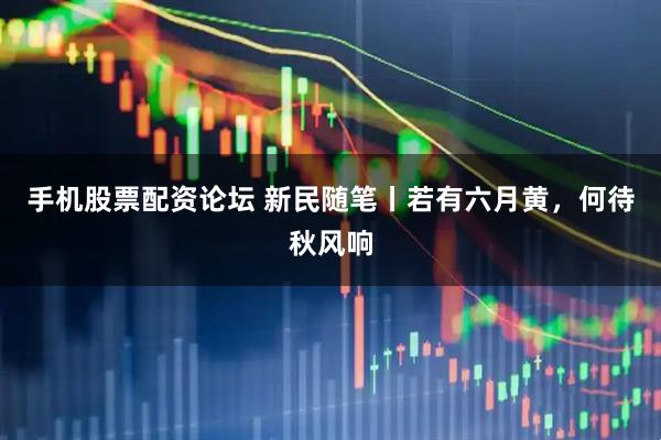 手机股票配资论坛 新民随笔丨若有六月黄，何待秋风响